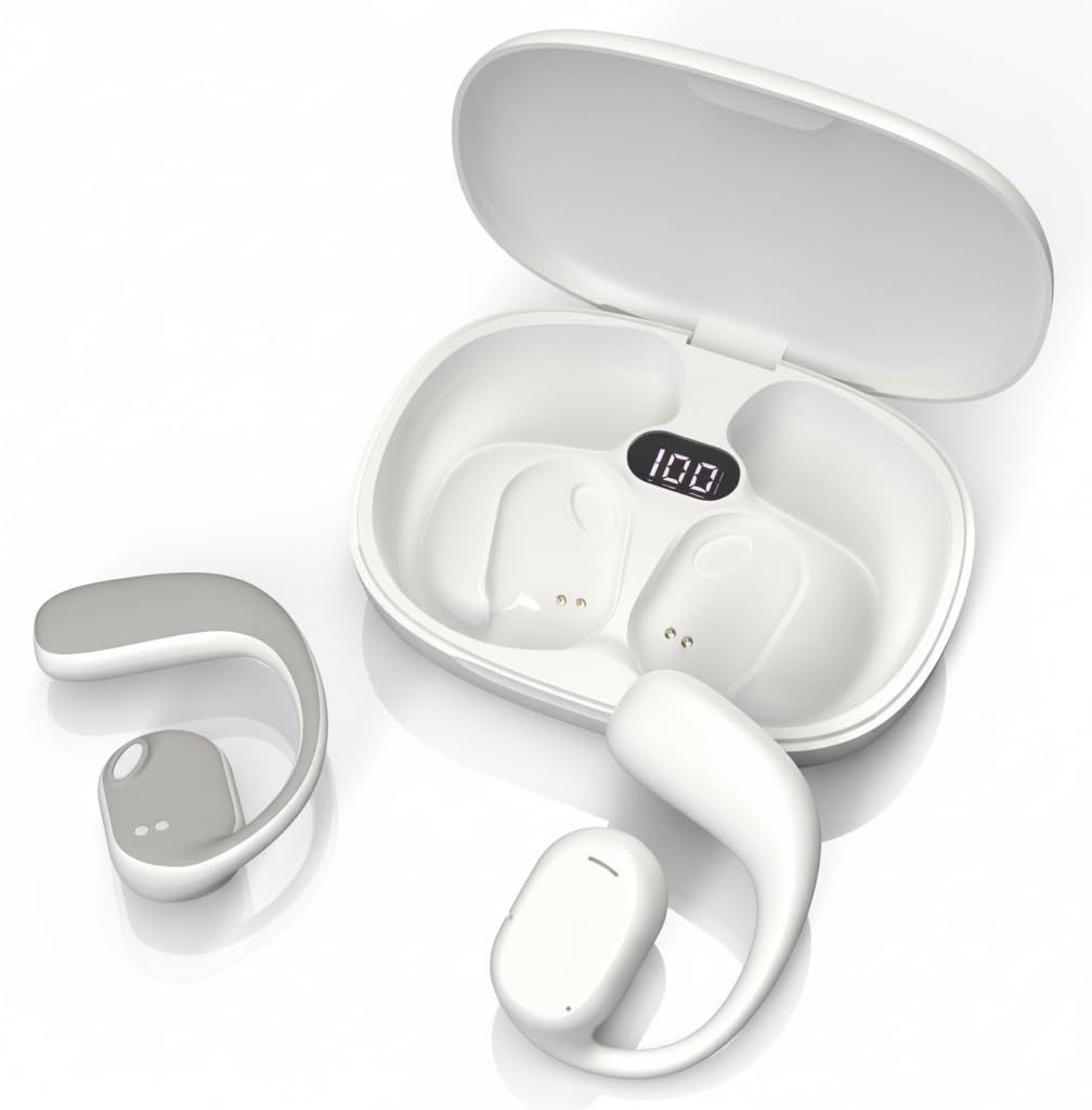 JS272 Sense OWS Wireless Over Ear Earphones | Situational Awareness | 15Mm Titanium Drivers | 40 Hrs Playback | Bluetooth V5.4 | Sports Headphone | ENC Mic for Calling | 40Ms Low Latency | White-image-4