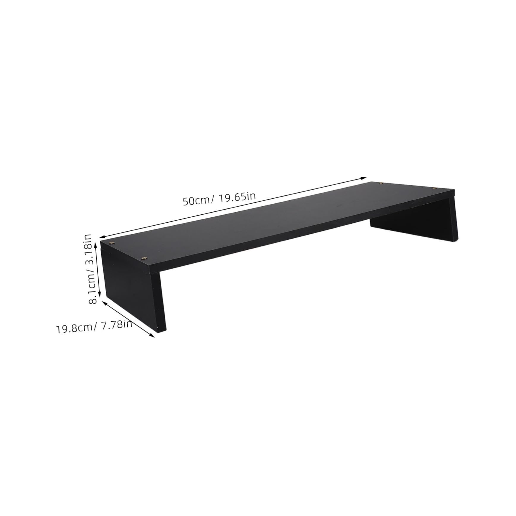 Supporto per Monitor da Scrivania in Legno Nero per Notebook | Rialzo Ergonomico Multifunzione, Stile Minimal e Linee Pulite, per Ufficio e Piano di Lavoro