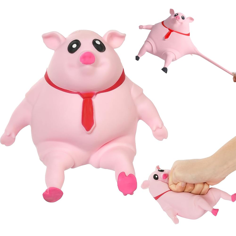 Piggy Stress Toys, Pink Animal Piggy Stress Toys for Adults, Decompress & Stretch Pig Ball Squeeze Toy Relief Sensory For Anxiety Relief Funny Animals Unisex Adult — image 1