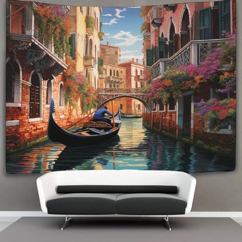 Tenture Venise 3D drapé décoratif pour chambre et drap de plage grand format