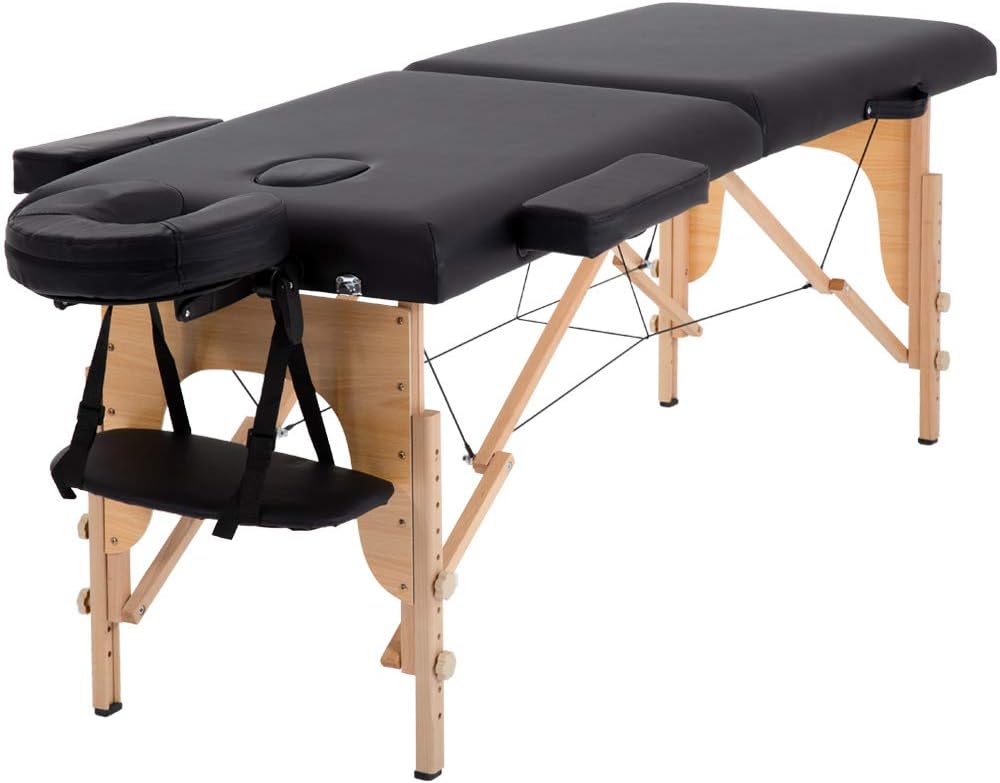 BestMassage Massage Bed Portable Massage Table 24 inche Wide Lash Bed Heigh Adjustable 2 Folding Spa Table with Non-Woven Bag for Spa Footmassage Facial CareSpa Tattoo