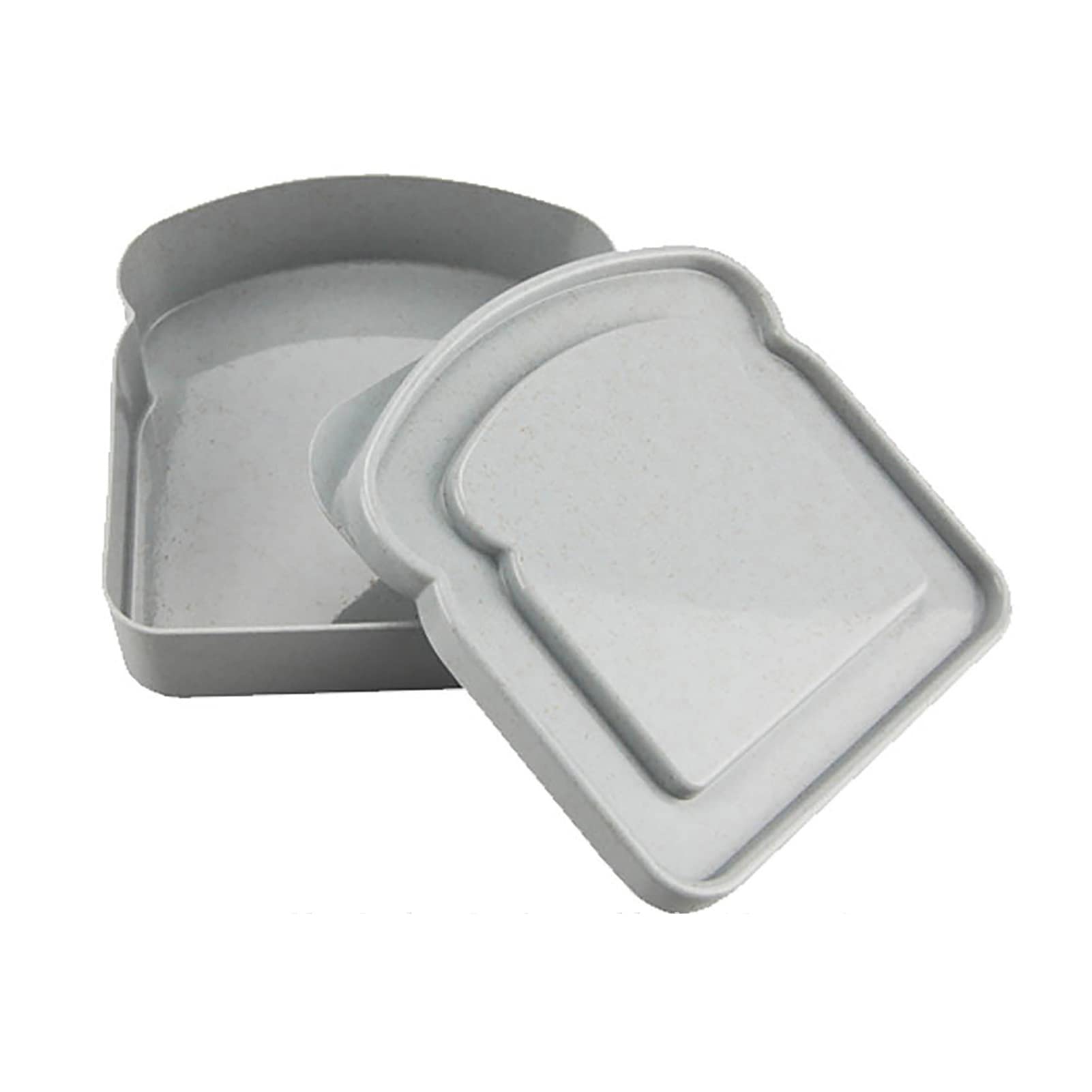 Remorui Bread Container Bright Color Sandwich Container Dinner Dessert Carrying Box Storing Convenient To Carry Light Grey