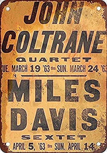 Tin Sign-1963 John - Coltrane & Miles - Davi in LA Vintage Look Repr