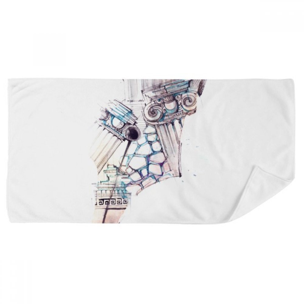 Serviette de bain aquarelle douce pour éliminer les tiraillements