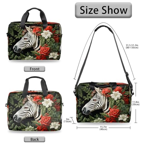 Maletín para laptop 15.6-16 pulgadas diseño Zebra Flores miniatura 6