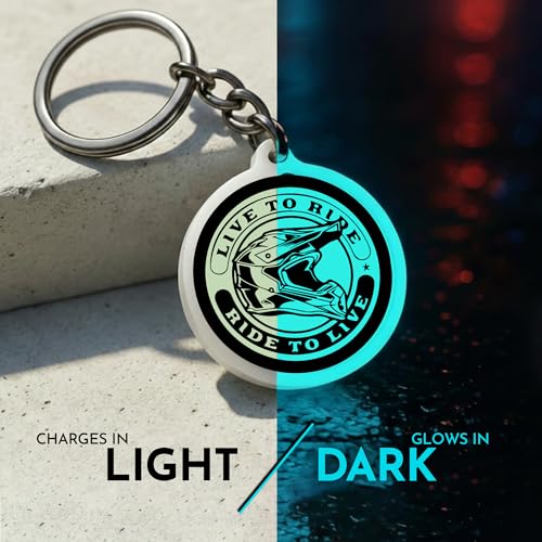 Image of Mi Glow Store Glow in Dark Keychain for Bike Men | Gift for Man | Bike Accessories | Charges in Light Glows in Dark | Key chain for Bike
