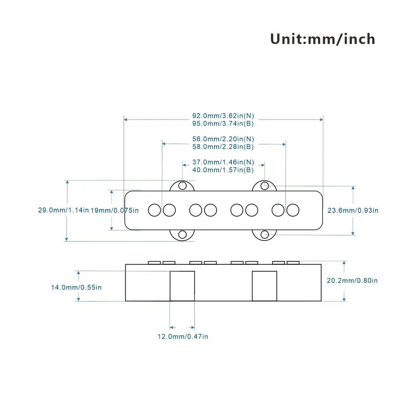 Der Alnico 5 Tonabnehmer Ist Für 4 Saitige E Bässe Mit Optionalem Hals Oder Steg Geeignet(NB Set)