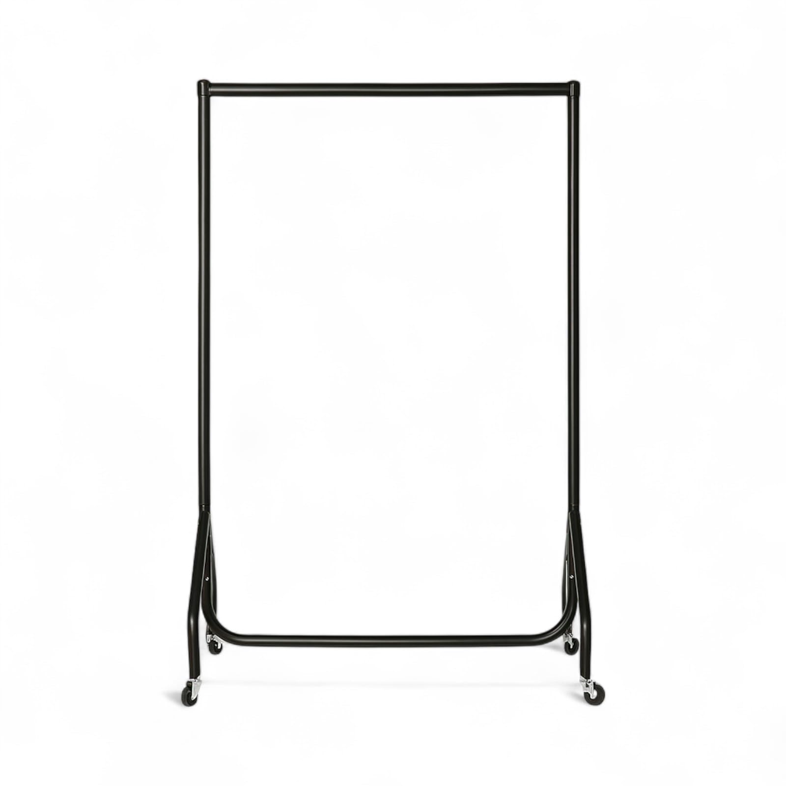 Shoplines Supplies Black 4Ft Wide X 5Ft High Heavy-Duty Clothes Rail Industrial Grade Steel Garment Rack With Wheels Easy Assembly, Portable Storage Or Display Stand