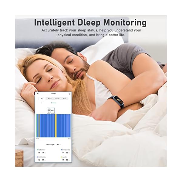 Fitness Tracker with Step Counter/Calories/Stopwatch, Activity Tracker, Health Tracker with Heart Rate Monitor, Sleep Tracker,1.10''AMOLED Touch Color Screen, Pedometer Watch for Women Men - Image 4