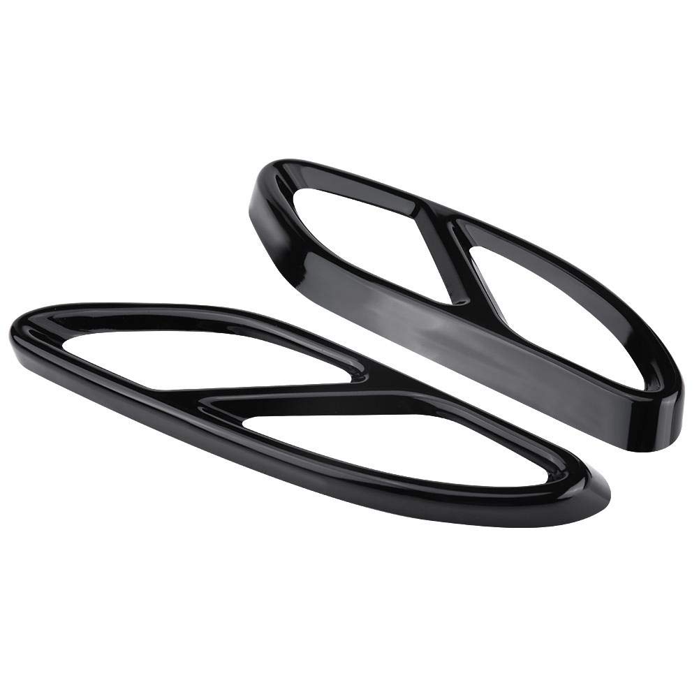 Delaman Cache-Tuyau d'échappement Garnitures Argent pour Mercedes-Benz GLC Classe E C207 Coupé 14-17 1 Paire (Couleur : Black)