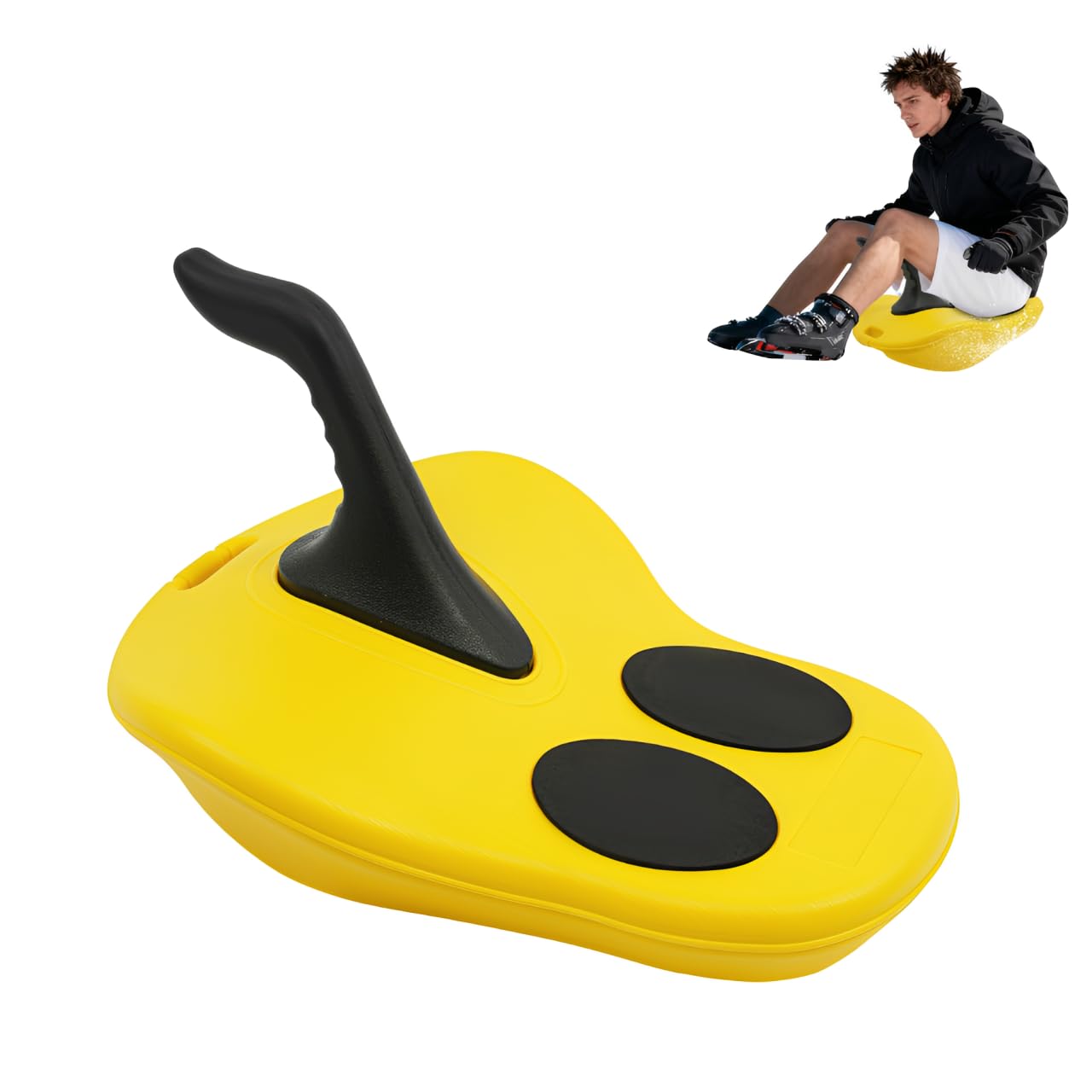 Luge en plastique robuste pour enfants et adultes, légère et maniable, capacité de charge 100 kg, pour des descentes d'hiver rapides, 58 x 42 x 36 cm
