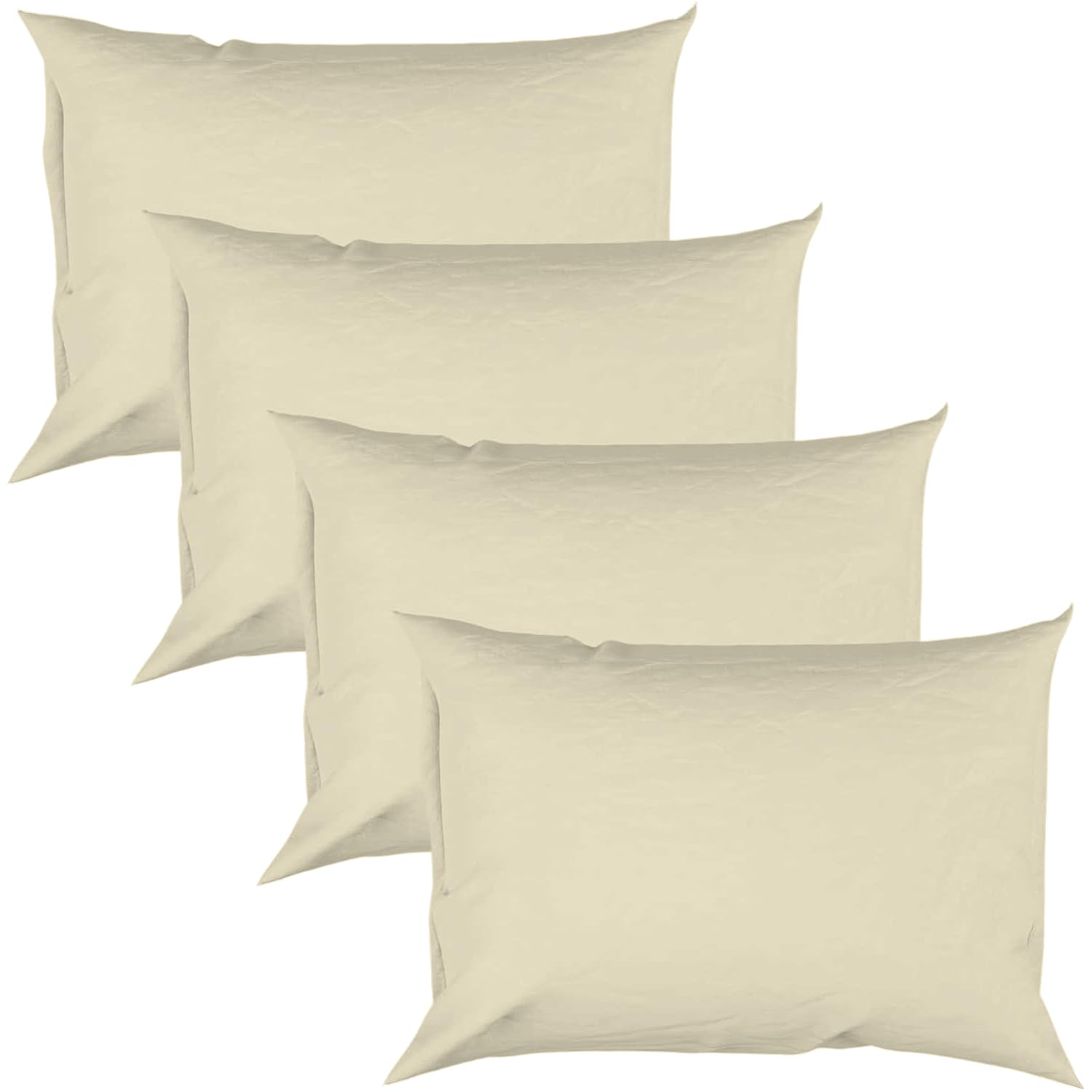 EGYLIN Pillow Cases 4 Pack Standard Size 50x75 cm 100% Egyptian Cotton Pillowcases with Envelope Closure Bed Pillow Cases 800 Thread Count Soft Breathable Hotel Quality Pillow Covers Easy Care - Ivory