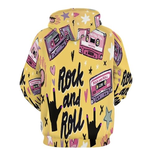 Sweat à Capuche Imprimé 3D Rochers À Bande Magnétique Pull Harajuku Unisexe