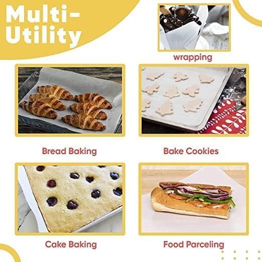 Image of Multipurpose Food Wrapping Paper Eco-Friendly Good Quality Food Grade Butter Paper Food Storage Roll for Sandwich, Cheese, Fruit, Bread, Snacks (25mtr)