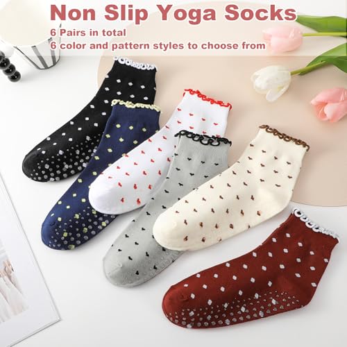Image of Jspupifip Cute Pilates Socks for Women | Non Slip Yoga Socks with Grips for Barre Workout Athletic Hospital