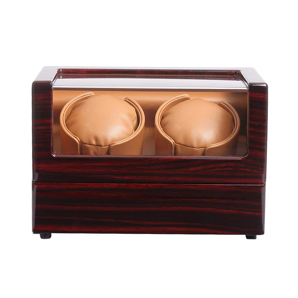 SBCGFY Watch Winder Automatic 2 Watches Battery, Double Silent Watch Case Watch Box Watch Cases Watches Boxes Winders Storage Case Red,