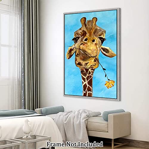 Eorntdy Canvas Wall Art Unframe Watercolor Giraffe Head Pictures Painting Canvas Paintings Funny Animal Wall Art For Living Room Bathrooms Home Modern Office Decor Canvas Art Wall Decor 08X12Inch #TOP4