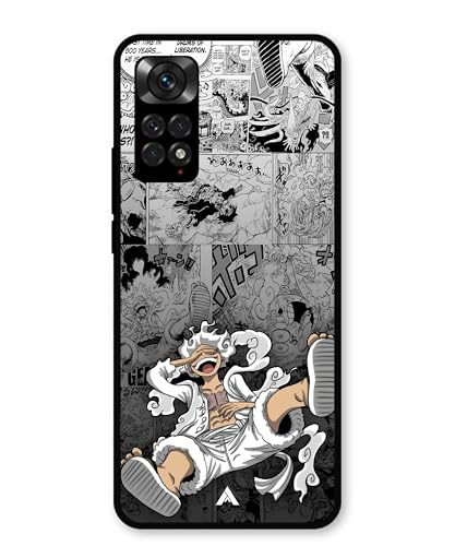 Image of Premium Anime 2 Case for Xiaomi Redmi Note 11 (Glossy Finish) Soft-Touch Metal TPU Back Cover, Shockproof, Designer, Aesthetic Mobile Phone Case