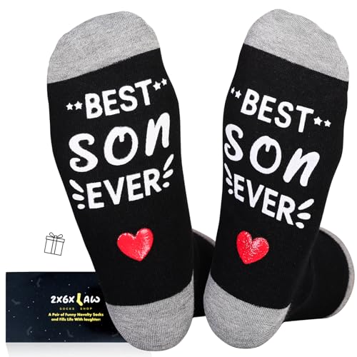 ZXGXLAW-Funny-Socks-Best-Son-EverBirthday-Valentines-Christmas-Gifts-for-Son-Teenage-13-old-boys