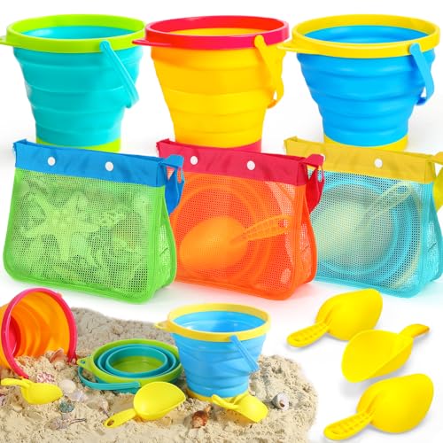 Collapsible Beach Bucket and Shovel Set