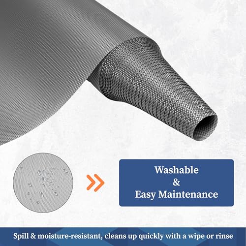 Image of Homestrap Washable Anti-Slip Shelf Liner (45cm X 5m)| Multipurpose Kitchen Drawer Mat for Fridge, Table, Cupboards, and Shelves | Waterproof and Easy to Clean in Grey