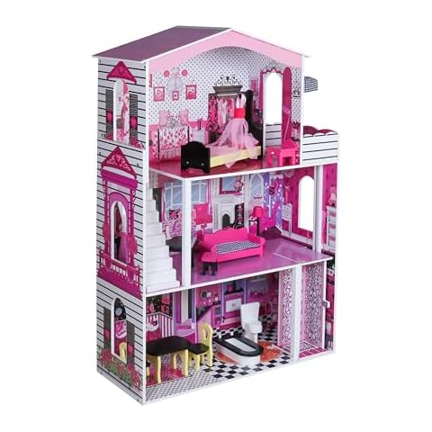 Large Wooden Doll House with Accessories Cover