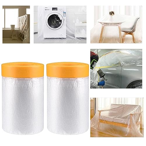 Image of Homdum Pre-Tape Paint Protection Covering Sheet and Tape Length (1100mm x 20Mtr) Pack of 2