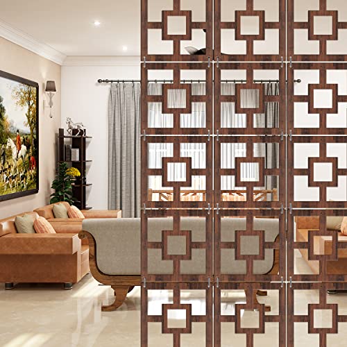 Image of RANDOM Privacy Room Divider Hanging Panel Modern Screen Partition for Decorating Bedroom, Dining, Study & Living Room (RSD-4026) 12 Panels Engineered Wood