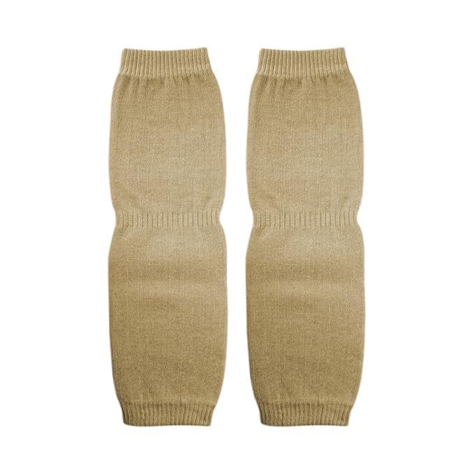 aasa Warm And Soft Leg Warmers | Knitted Woollen Leg Socks | Winter Sports Knee Cap For Men And Women Winter Special- 1 PCS (Beige, Small)-picture-29