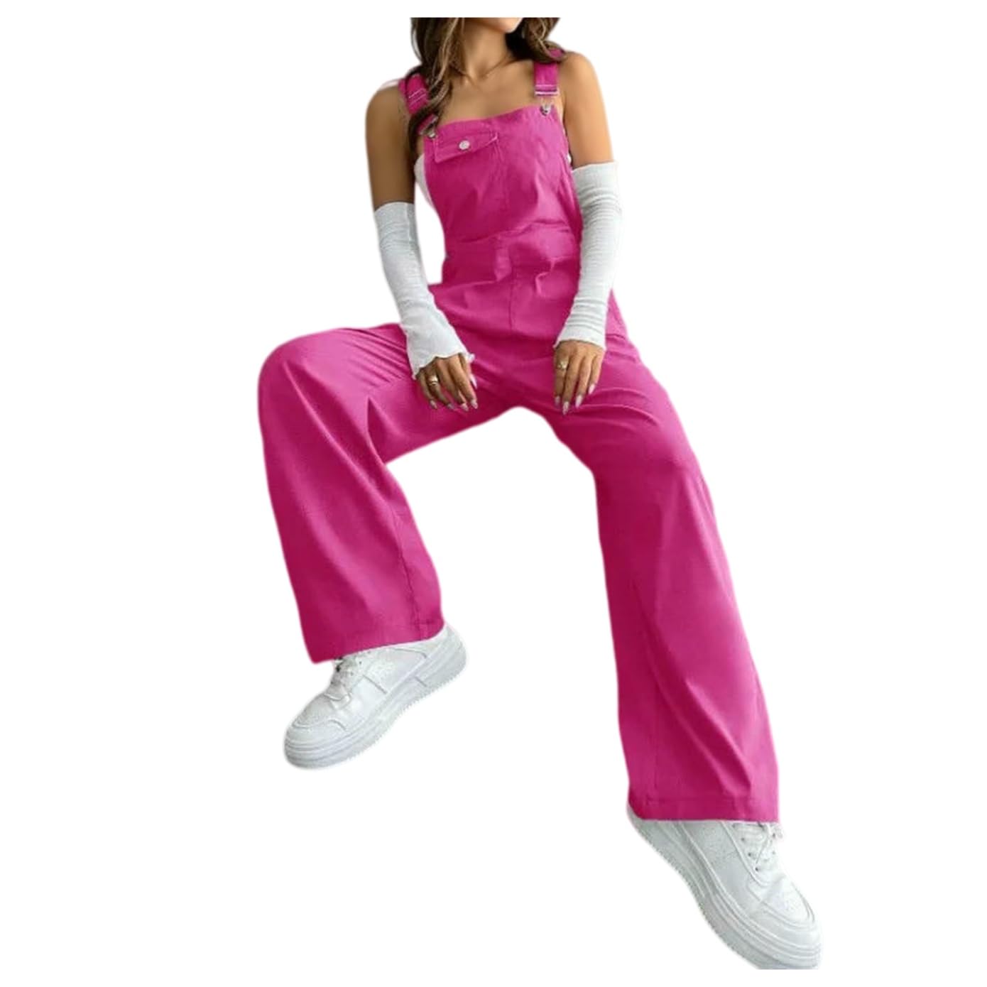 Salopette Donna Estiva,Tuta Casual Senza Maniche Da Donna, Elegante, Con Spalline, Pantaloni Larghi