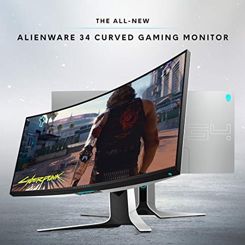 Alienware AW3420DW NEW Curved 34 Inch WQHD 3440 X 1440 120Hz, Monitor, Lunar Light