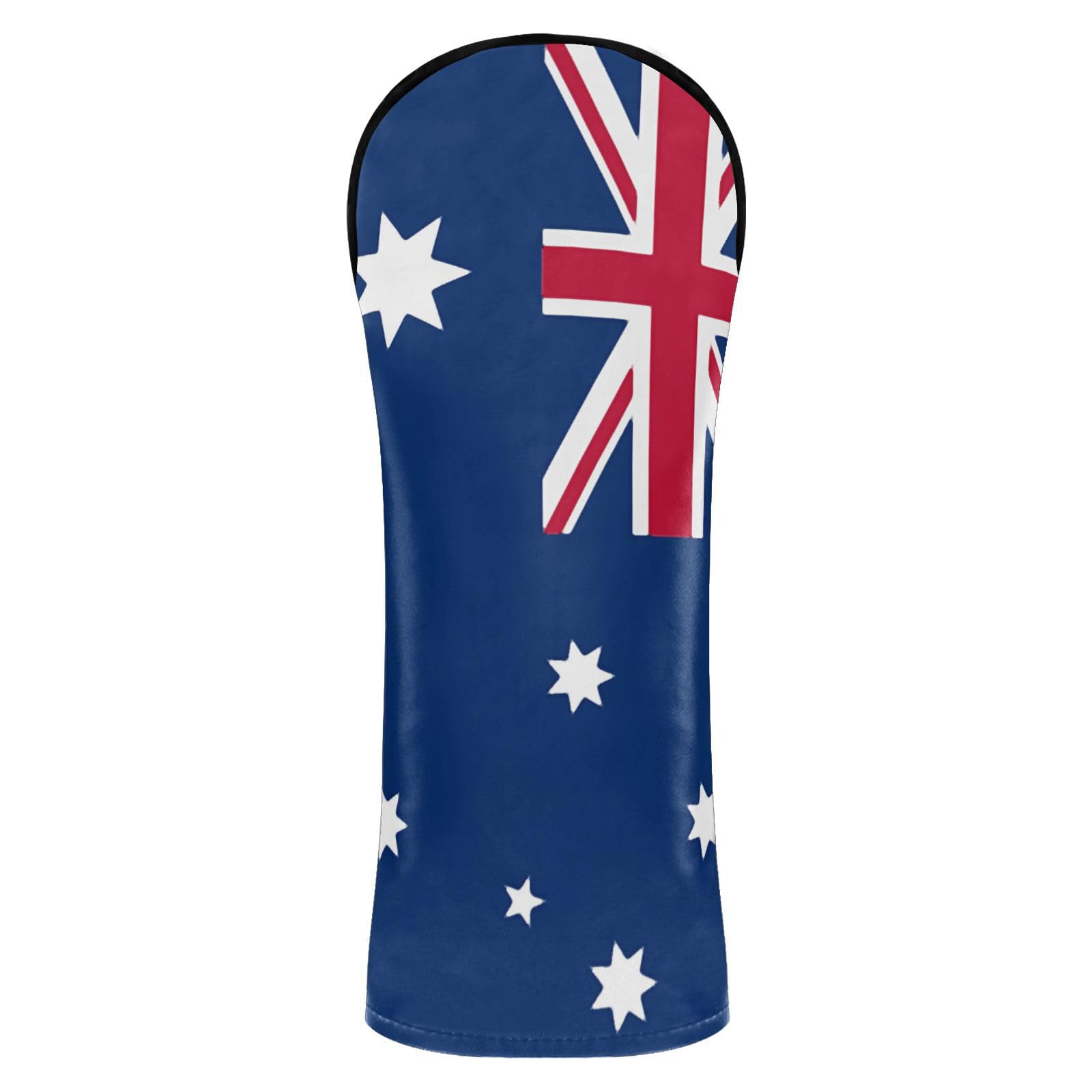 Australia Flag Australian National Blue Red Golf Club Head Cover Set Waterproof Headcovers with Number Tag for Woods and Driver Hybrid