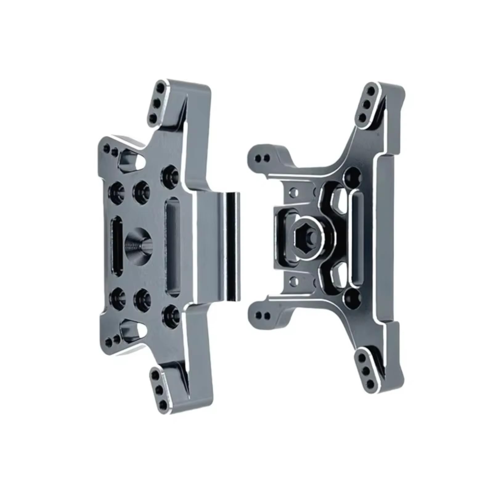 Per MJX 10208 V2 1/10 Supporti Per Sospensioni Anteriori E Posteriori In Metallo Per Auto Radiocomandata RC Giocattoli Ricambi(Dark Grey)