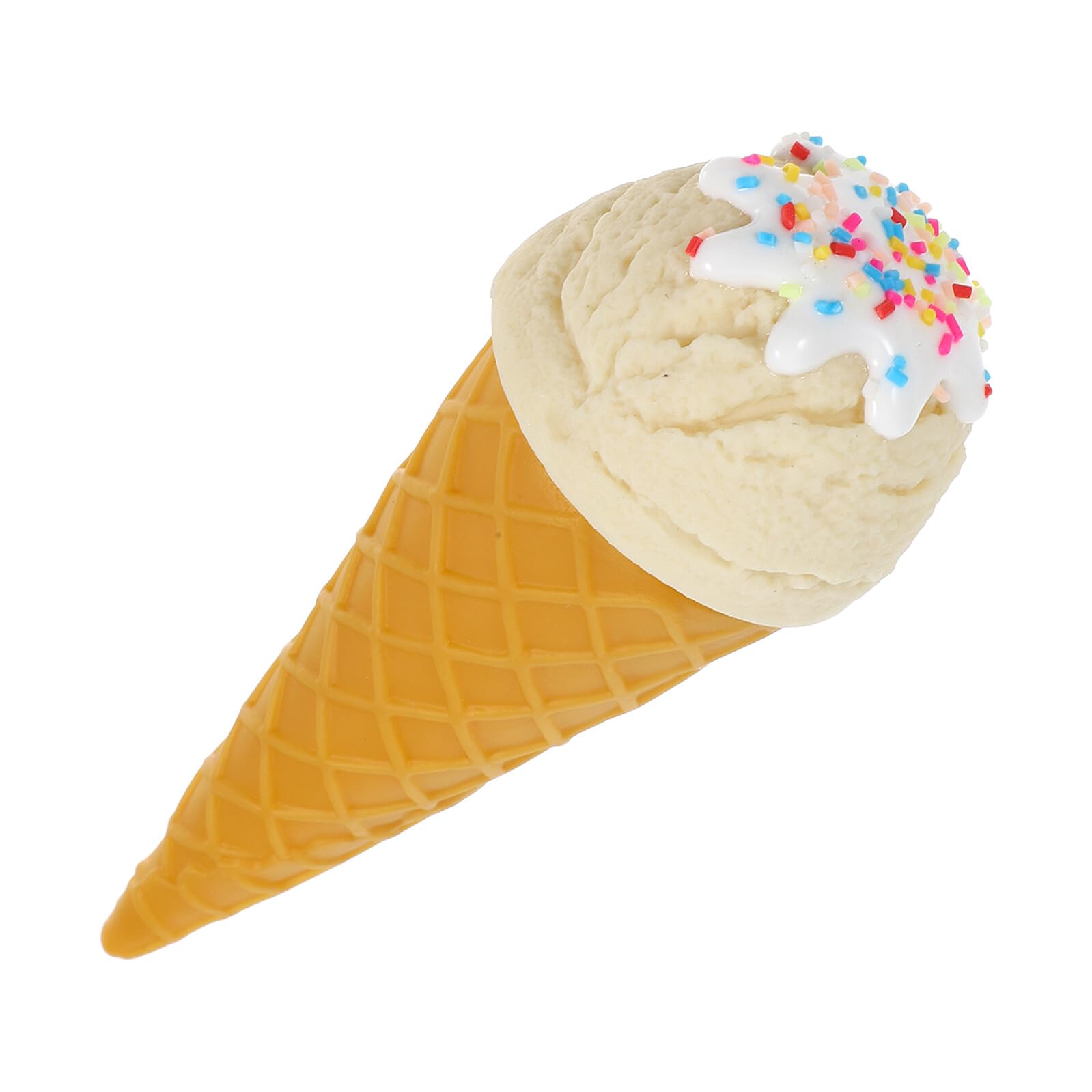 Figura de waffle de helado, blanco, artificial, accesorio para fotografía de alimentos, decoración y eventos temáticos