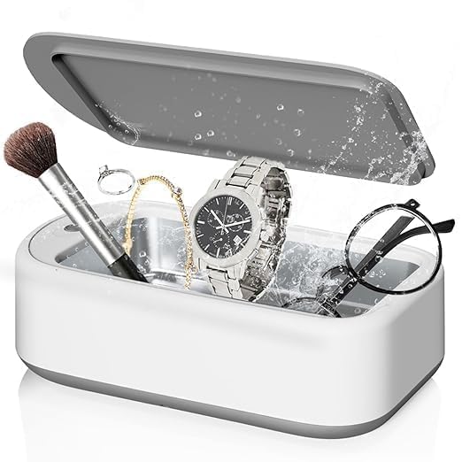 Image of Ultra Sonic Jewellery Cleaner, Ultrasonic Cleaner Machine, Ultrasonic Glasses Cleaner, 360 Professional Low Noise Portable USB Cleaning Machine for Glasses Jewelry