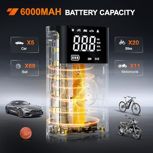 Image of Nilight Tire Inflator Portable Air Compressor Battery Rechargeable 12VDC 150PSI Cordless Auto Shutoff w /Digital Pressure Gauge 2X Faster Inflation Pump for Car Motorcycle ATV UTV Bike