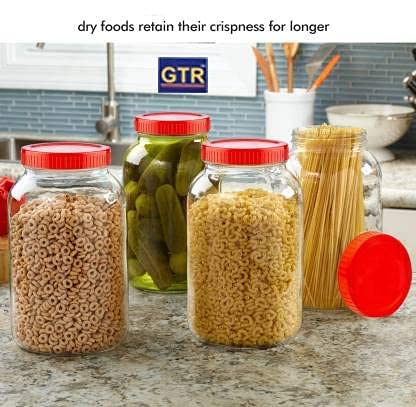 Image of GLASS BAR 6000 ML big size Glass Storage Jar with Lids - 6000 ML Jars Glass Kitchen Containers