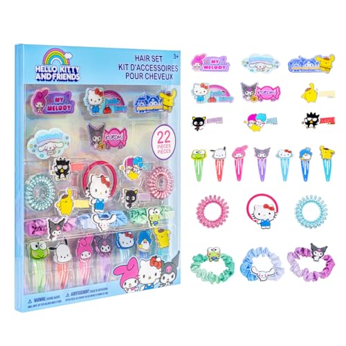 Hello Kitty and Friends Hair Accessories Set for Girls Hair Clips Bows Scrunchies Hair Ties Set Great for Birthday and Holiday Gifts Party Favors Sleepovers Makeovers by Townley Girl