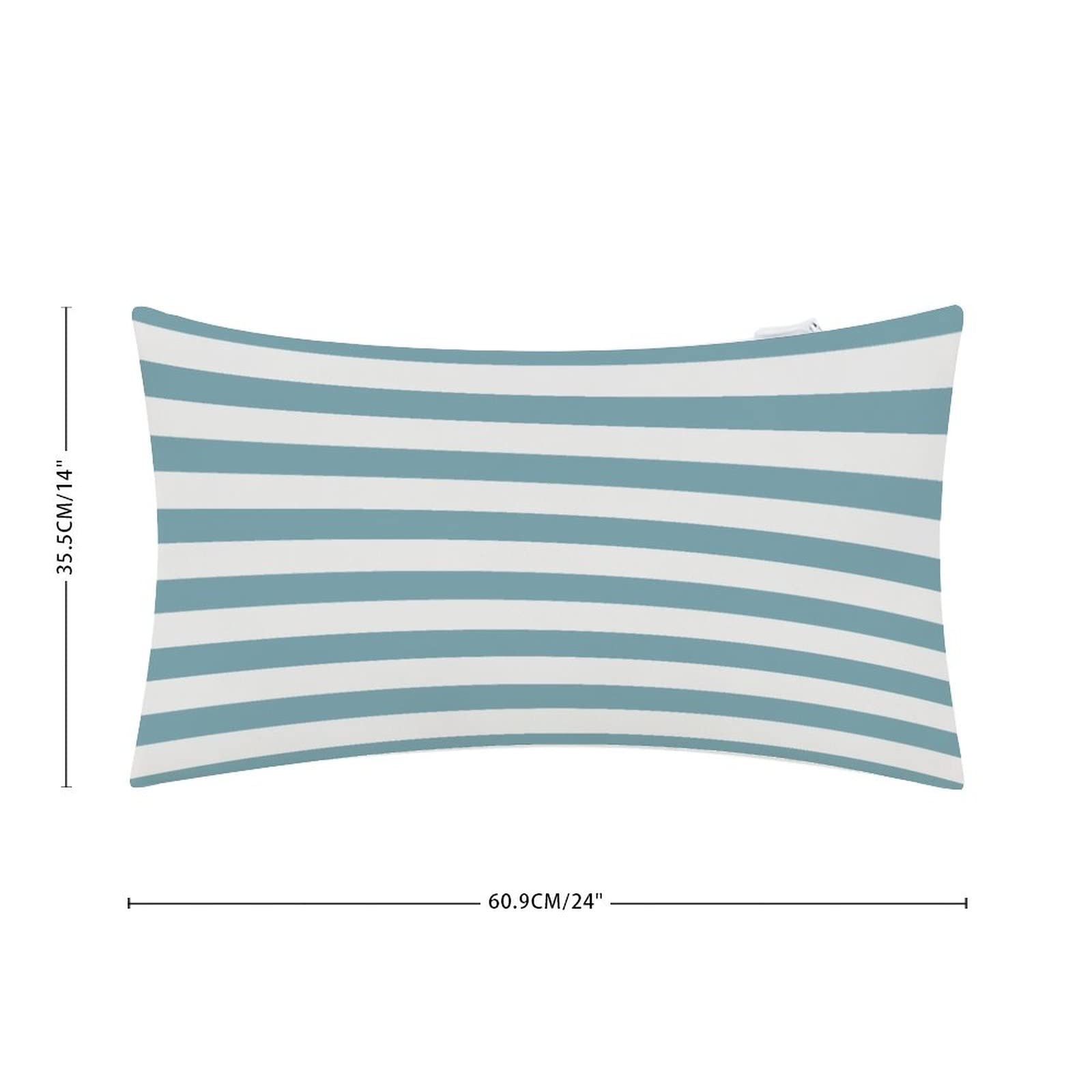 Horizntal Teal and White Striped Line Outdoor Pillows Cover,Lumbar Pillow Covers 14x24,Waterproof Throw Pillow Covers Set of 2 for Outoodrs Patio Garden Couch Balcony