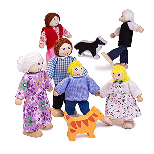 Muñecas Familia de Madera Heritage Playset Bigjigs Toys miniatura 2