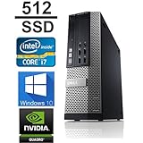 Dell Optiplex 990 4K Desktop Computer, Quad Core i7 upto 3.8GHz, 16GB DDR3, New 512GB Solid State Drive, WiFi, Windows 10 Pro, Nvidia Quadro K600 1GB, USB 3.0(Certified Refurbished)