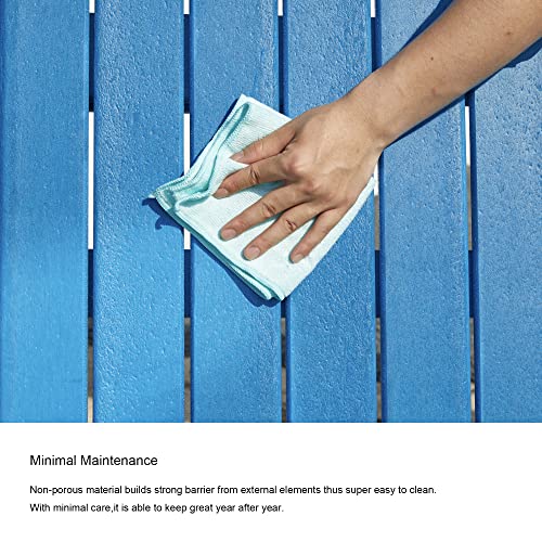 Elm Plus 36''D Outdoor Round Adirondack Patio Coffee Table, 36" D, Pacific Blue #TOP4