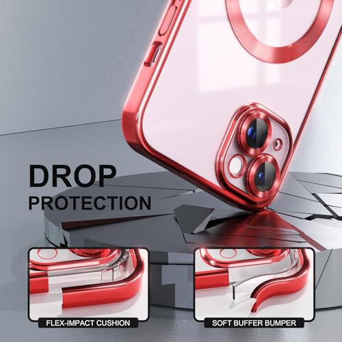 Image of Misea Magnetic for iPhone 15 Plus Case Compatible with MagSafe Red