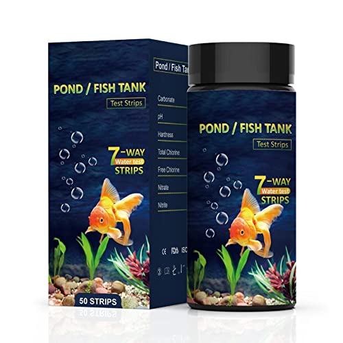 Aquarium Testset, Hochpräzises Süßwasser Testset, Wassertest-Kit für Fischtanks Teiche Industrial Trinkwasser, Fischtank Teststreifen mit Testelementen pH Total Chlorcarbonat