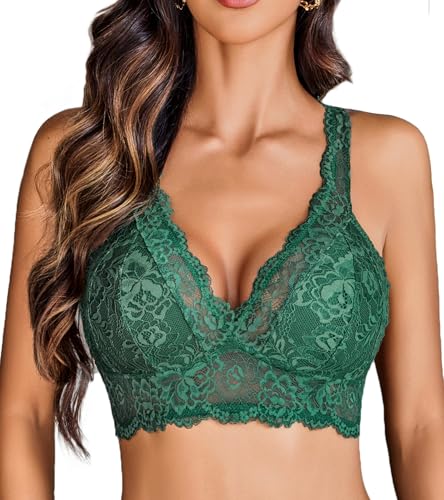 Image of Avidlove Lace Bralettes for Women Wireless Unpadded Bras Racerback Cami Tops Basic Sexy Strappy Everyday Lingerie