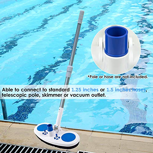 KKmoon Escova de parede e azulejo de piscina de 33,5 cm, cabeça de vácuo de piscina para aspirador d