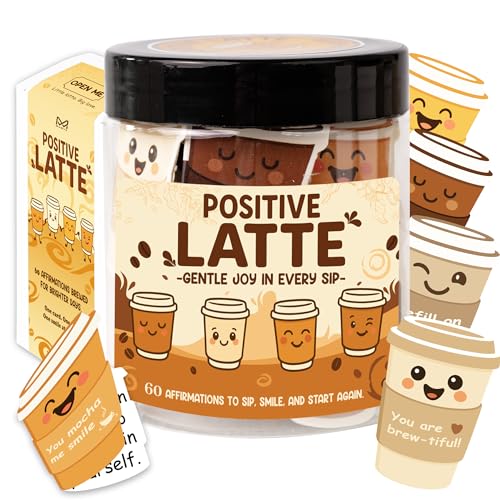 Positive Latte Affirmation Jar – 60pcs Cute Emotional...