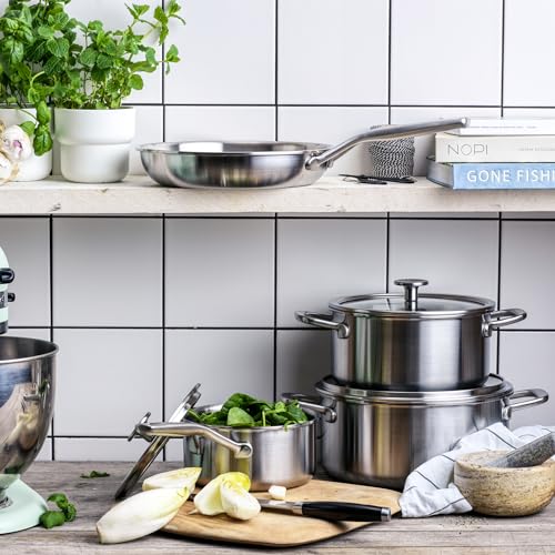 KitchenAid Multiply 3PLY Stainless Steel 16 cm/1.5 Litre Saucepan with Tempered Glass Lid, PFAS Free, Triply, Multiclad - Image 3