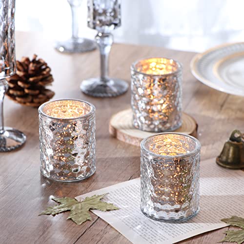 Haviti 12Pcs Votive Candle Holders, Silver Tea Light Candle Holders For Table Centerpiece thumb #2