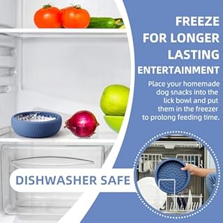 Dog Lick Bowl, Bestalk Anxiety Relief Lick Mat for Dogs, Non-Slip Freeze Licking Bowl Enrichment Puzzle Feeder for Distraction, BPA Free Silicone, Dishwasher Safe